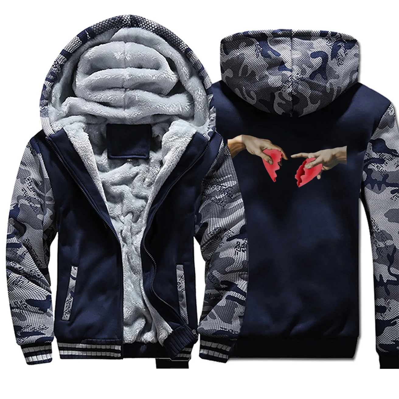 Man Windproof Jackets Windbreaker Men Winter Jacket Men Thick Warm Outerwear Coat Casual Hooded Fleece Clothing