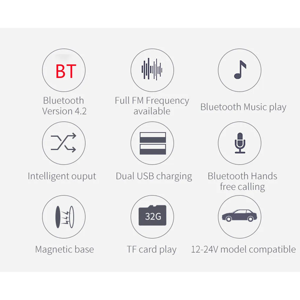 Беспроводной Bluetooth 4,2 Handsfree автомобильный комплект fm-передатчик Автомобильный MP3-плеер двойной USB зарядное устройство