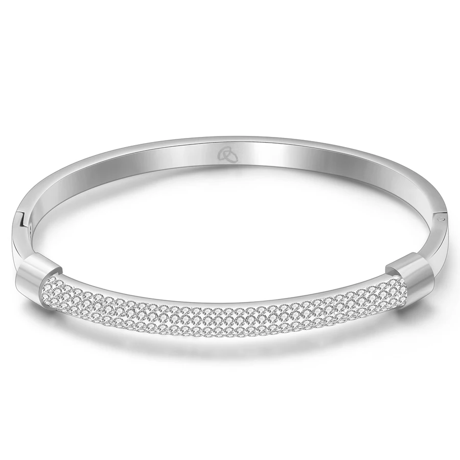 silver Модный золотой браслет браслеты Femme Ювелирные изделия из кристаллов Нержавеющая сталь браслеты манжетного типа для Для женщин Очаровательная Cz Браслеты браслет - Окраска металла: silver