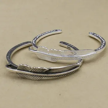 

Starfield Retro Thai Silver Takahashi Goro Handmade Feather Jewelry Open Ended S925 Sterling Silver Men Women Birthday Gift