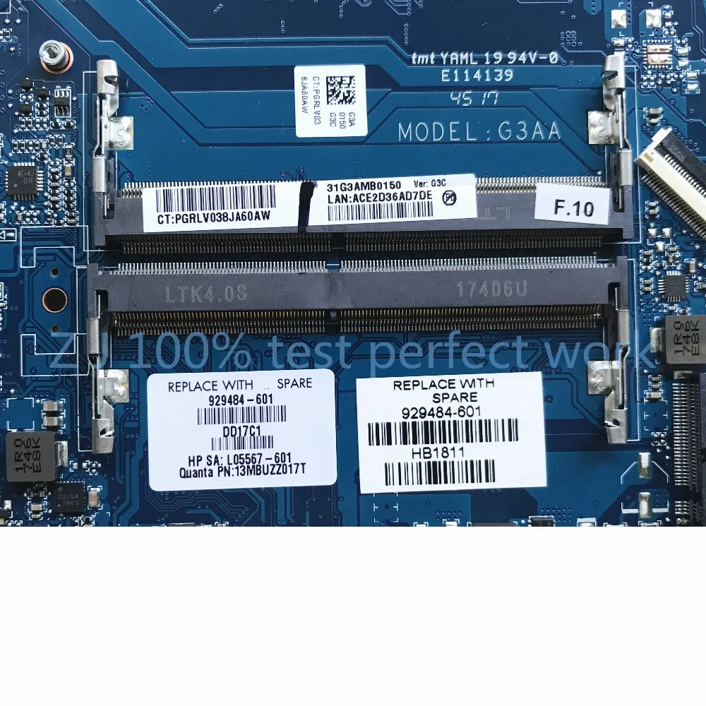 Для hp OMEN 15-CE материнская плата для ноутбука с i5 7300HQ cpu GeForce GTX 1050 GPU 929484-601 DAG3AAMBAG0 DDR4 протестированная Быстрая