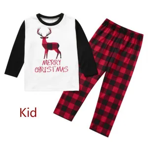 Семейный Рождественский пижамный комплект, теплые взрослые дети девочки мальчик, мама, одежда для сна, одежда для мамы и дочки, Прямая поставка, одинаковые комплекты для семьи - Цвет: Kid