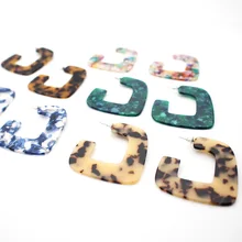 CC серьги-гвоздики, акриловые ацетатные серьги для женщин, леопардовые серьги, цветные богемные большие массивные серьги, модное ювелирное изделие