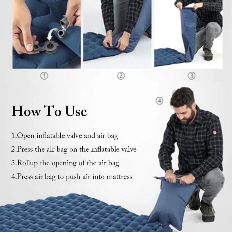  Double Portable Mat Outdoor Camping Inflatable Mattress Ultralight Air Bed Tent Sleeping Pad Camp M