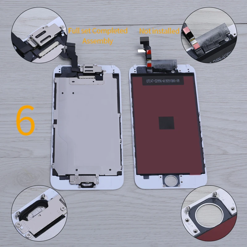 Полная сборка ЖК Ecran для iPhone 6 6s 6s P дисплей Замена 3D сенсорный экран дигитайзер с фронтальной камерой+ наушник