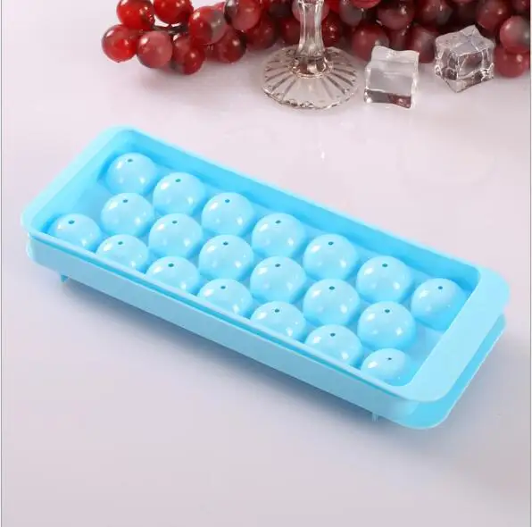 Blue Ледяной шар производитель кубиков пластиковый лоток Сфера формы круглый кухонный инвентарь для бара - Цвет: Blue