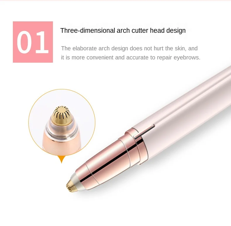 Removedor de Pêlos Sobrancelha Shaping Trimmer Elétrica Mini Shaver Instantânea Indolor Sobrancelhas Depilador Portátil Lâminas 1 Cortador de sobrancelha