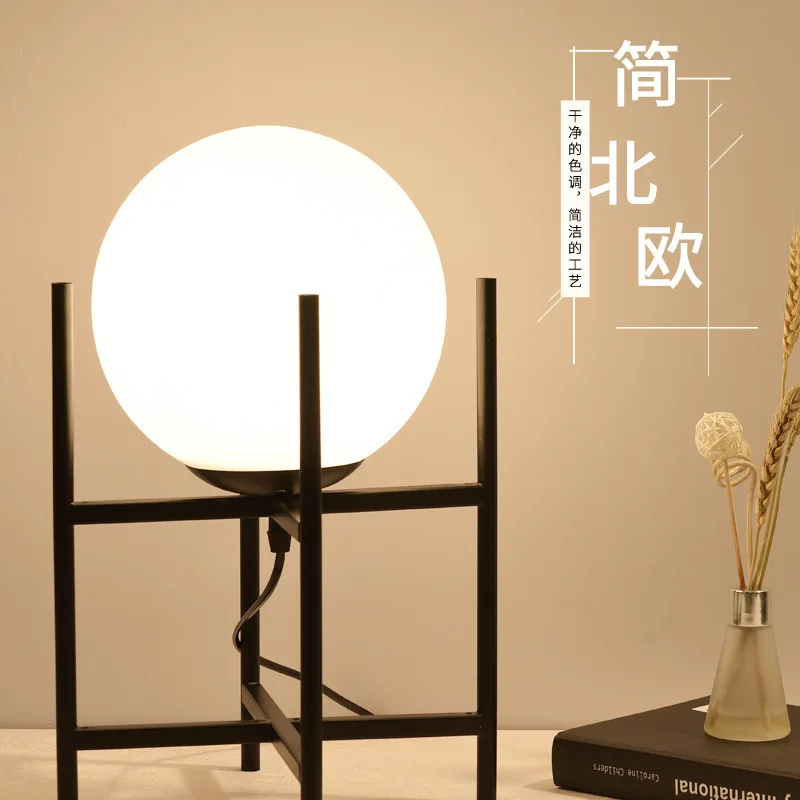 

Postmodern glass art bedroom lamp Nordic warm light lamp custom lighting lamp project hotel