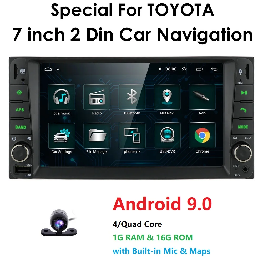 2DIN Android автомобильный Радио мультимедийный плеер GPS NAV для Toyota RAV4 Alphard Hilux Vios ECHO