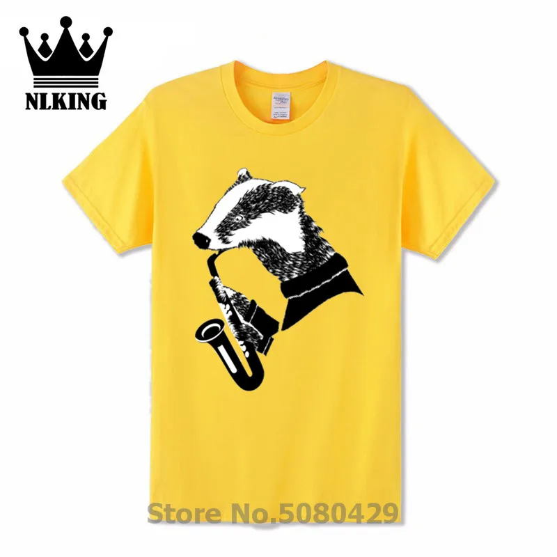 Badger sax игра в саксофон хипстерская музыкальная футболка Мужская с принтом 3XL