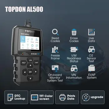

TOPDON AL500 OBD Car Diagnostic Tool OBD2 Automotive Scanner Engine Analyzer Tool Car Code Reader OBDII OBD 2 Scanner Tool
