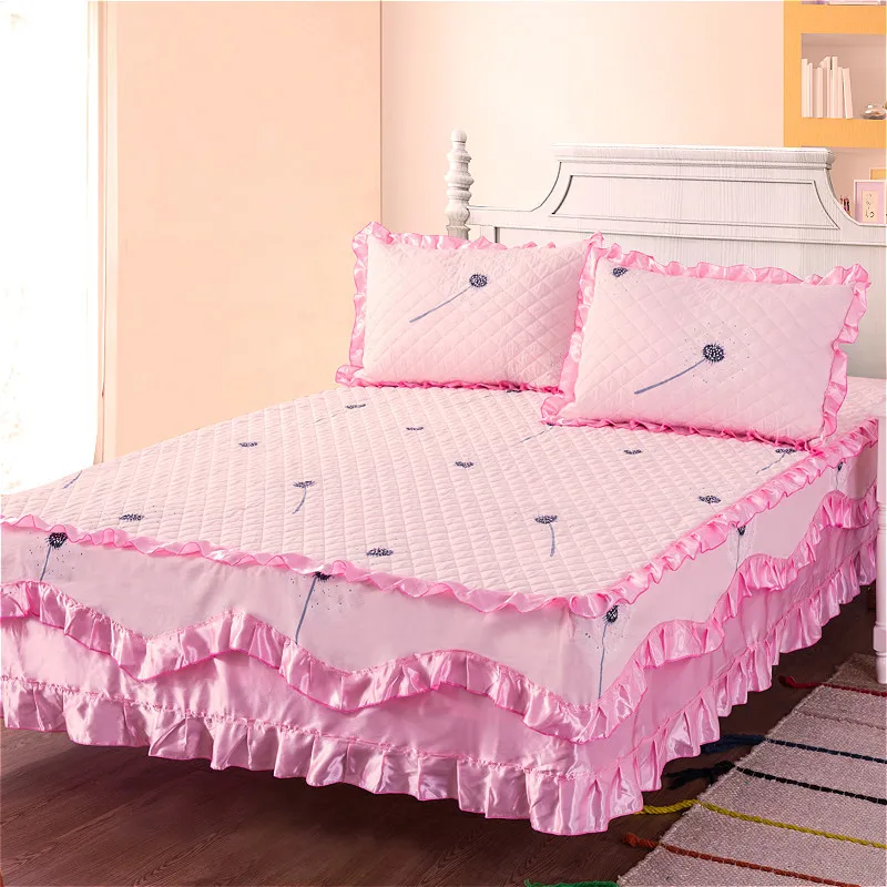 Bed Sheet Polyester Single Double Bed Skirt Mattress Cover Twin Full Queen Size 