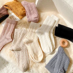 3 Pairs/Lot Wool Socks For Women New Winter Socks Fashion Solid Color Warm Thick Long Wool Socks Women Korean Style Girl Cute