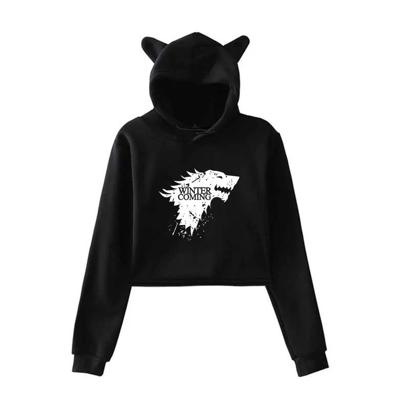

Fashion Game of Thrones Spring Autumn Clothes Print Woman Hoodies Girls Lady Casual Streewear Sweatshirts Ear Hoodies Outwear