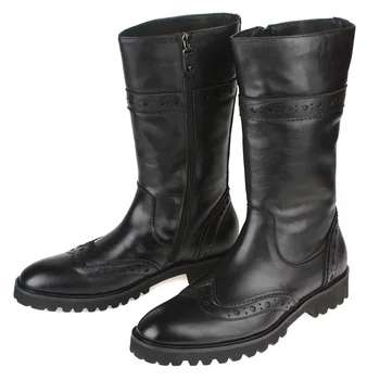 

Ankle Men Boots High Top Leather Round Toe Boots Genuine Leather Winter Black Brown Work Shoes Comfortable Pointed Toe Rubber