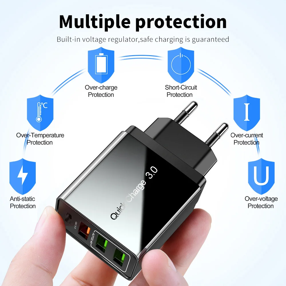 48 Вт USB Quick Charge 3,0 PD type C USB зарядное устройство для samsung iPhone huawei Tablet QC 3,0 быстрое настенное зарядное устройство US EU UK переходник
