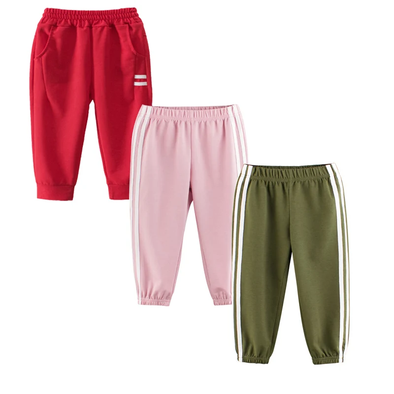 

Smile Pant 8 Colour Summer Solid Color Cotton Kids Girls Side Striped Harem Pants Children Boys Elastic Waist Toddler Trousers