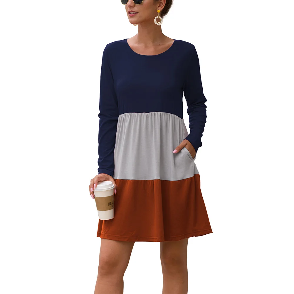 

2019 Vintage Women Loose Dress Turn-Down Collar Character Full Sleeve Casual Vestidos Femininos Green Retro Lady Dress