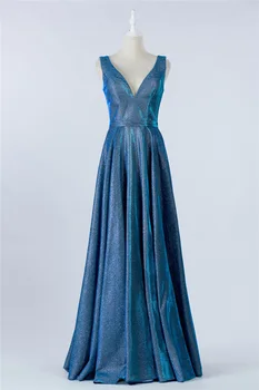 

Navy Evening Dress 2020 New fashion elegant beaded v-neck luckgirls Customizable fashion prom Dress mocini tailor