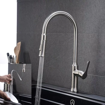 

Kitchen Faucet cold and hot water, black kitchen faucet, pull out faucet, 360 rotation, kitchen faucet
