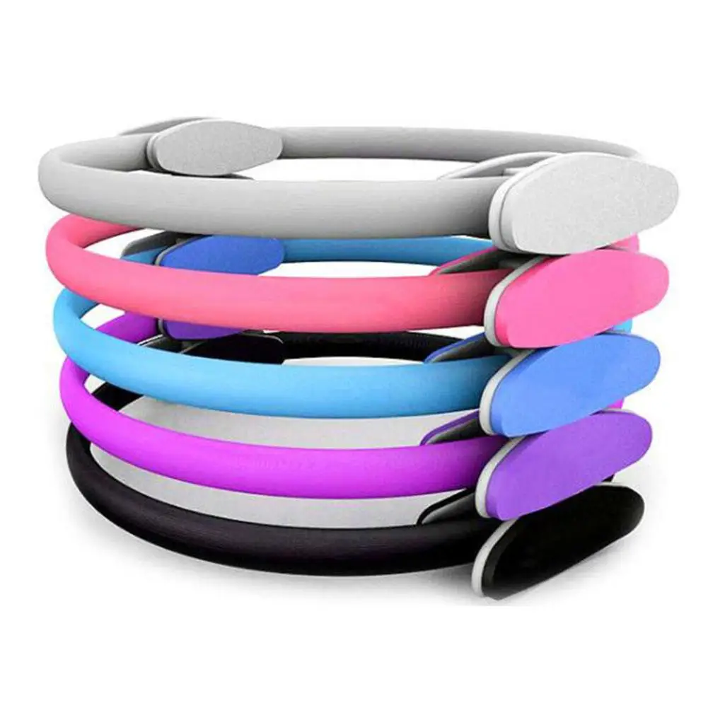 Yoga Circles PP Dual Grip Pilates Sport Elastic Yoga Ring On For Gym Home Workout Exercise Waist Legs Training 38cm Diameter
