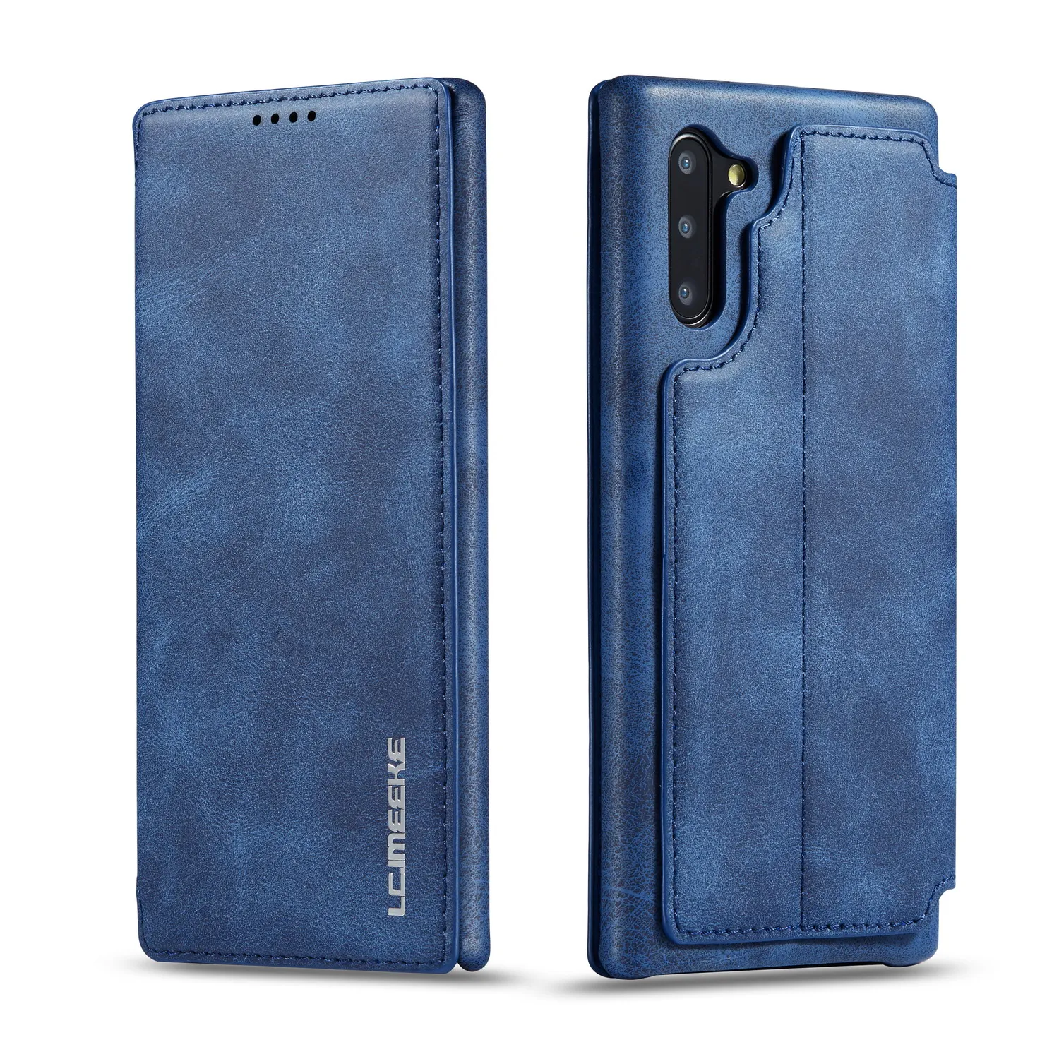 Fundas для samsung Galaxy Note 10+ Pro Чехол простой Магнитный кожаный бумажник флип чехол для samsung Galaxy Note 10 чехол Coque - Цвет: Blue