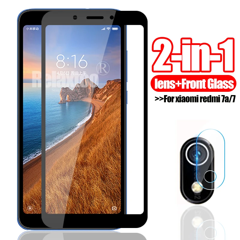 

2-in-1 protective Glass redmi 7a Camera Lens protector For xiaomi redmi 7 tempered glas on xaomi redmi7 a redmi7a a7 safety Film