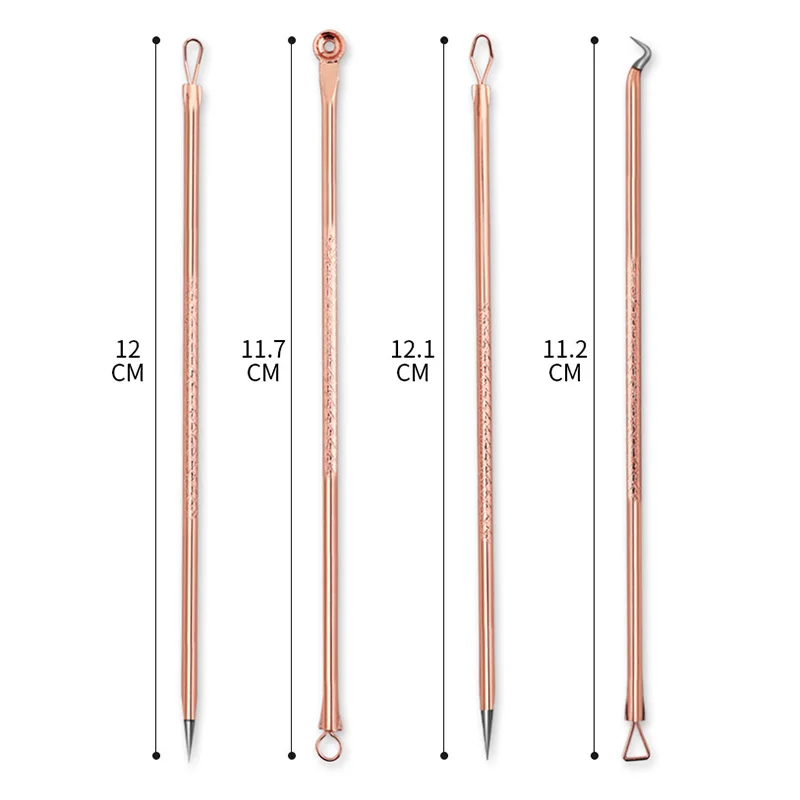 4 PCS Blackhead Remover Blackhead Comedone Acne Pimple Belmish Remover Needles Extractor Pore Cleaner Face Skin Care Tools