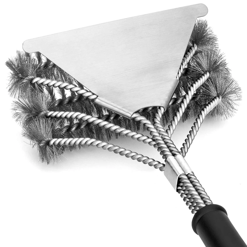 Щетка для гриля и скребка гриля кисточка для барбекю проволока из нержавеющей стали 3 в 1 щетинки головы принадлежности для гриля для приготовления на гриле Cleanin