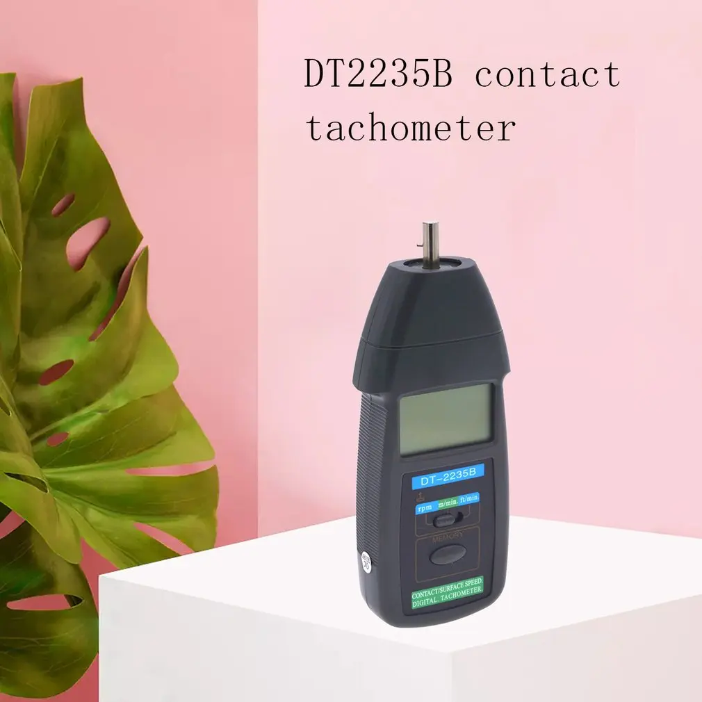 

DT-2235B Digital Tachometer Contact RPM Tach Tester Motor Speed Gauge Speed Gauge Testing Handheld Photoelectric
