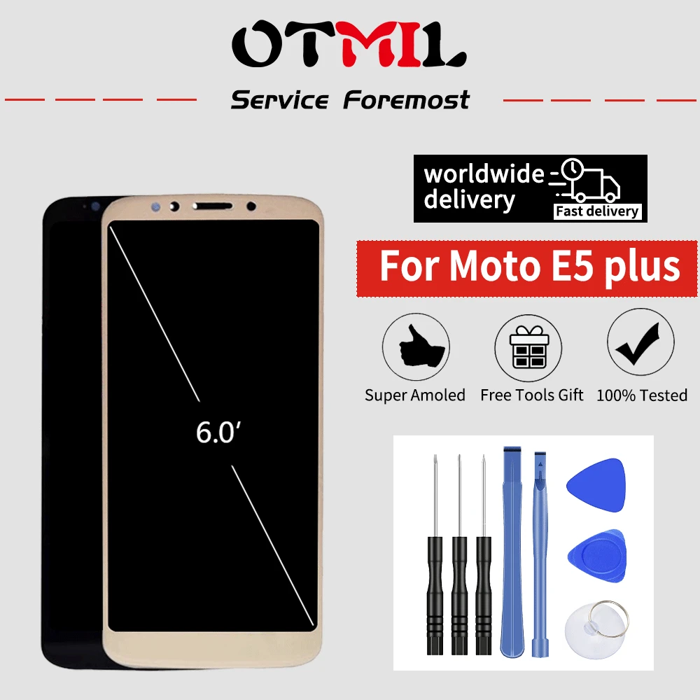 OTMIL 6," ЖК-дисплей для Motorola Moto E5 Plus ЖК-дисплей сенсорный экран с рамкой дигитайзер XT1924-1 XT1924-2For MOTO E5 Plus дисплей