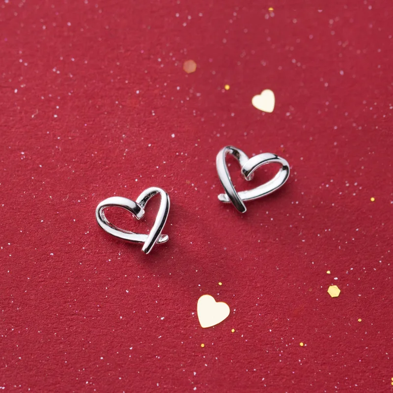 Silver Enamel Heart Stud Earring | boohoo