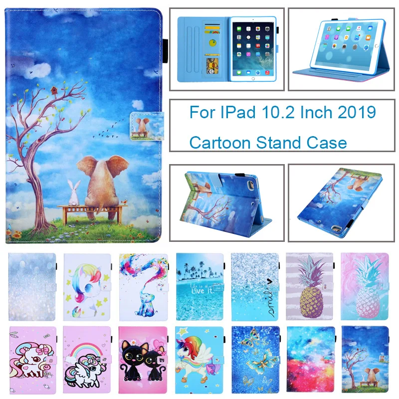 

Stand Flip PU Leather Case For iPad 10.2 Case 2019 A2200 A2198 A2232 IPad 7 10.2" Shell Tablet Smart Cover Fundas Coque Skin