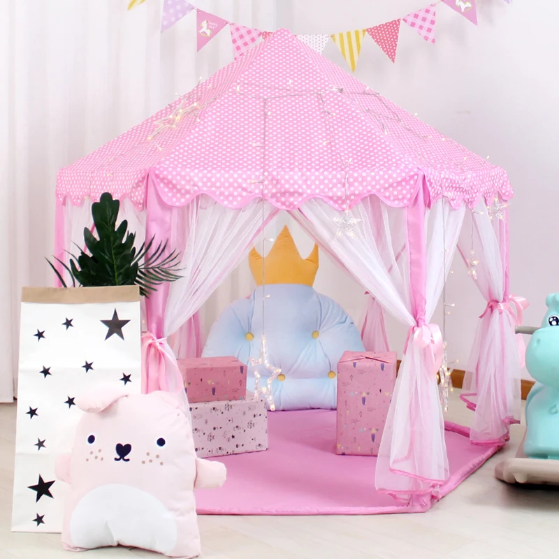 Anti-Mosquito Baby kid toy Tent Portable Folding Prince Princess Tent Kid Gift Child Castle Play House Wigwam Beach Zipper tent 5