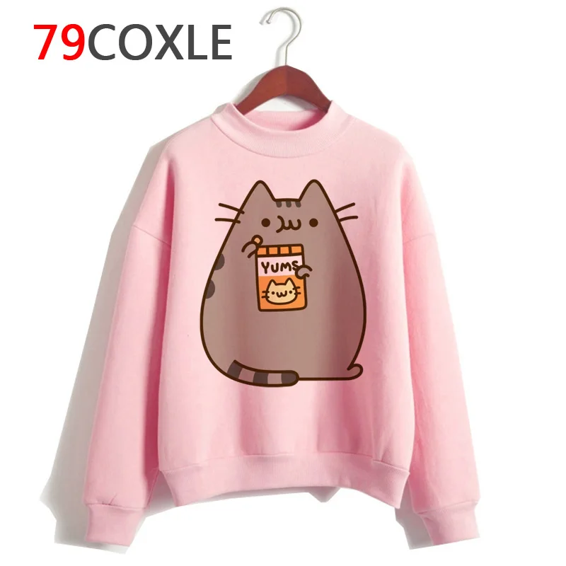 Pusheen Кошка harajuku Толстовка Женская корейский стиль Повседневная Толстовка негабаритных женская одежда с капюшоном Забавный kawaii графический - Цвет: 1425