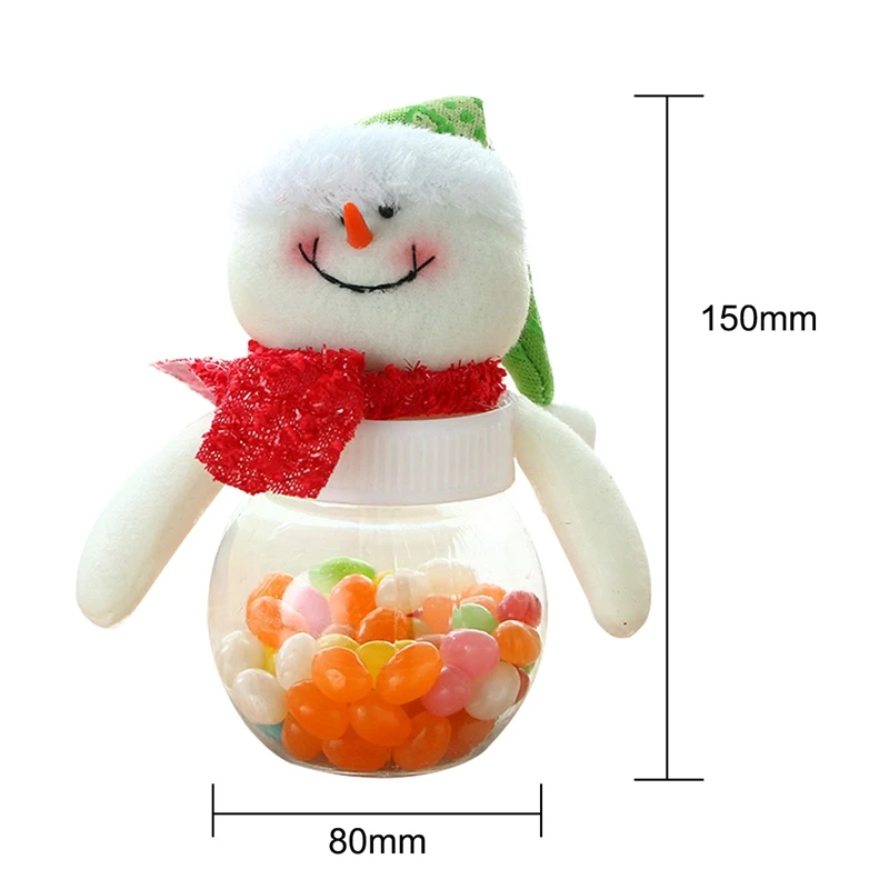 ABFU-1pcs Рождественская коробка для хранения конфет банка бутылка Санта Клаус Снеговик Лось медведь Рождественский Декор Круглый снеговик
