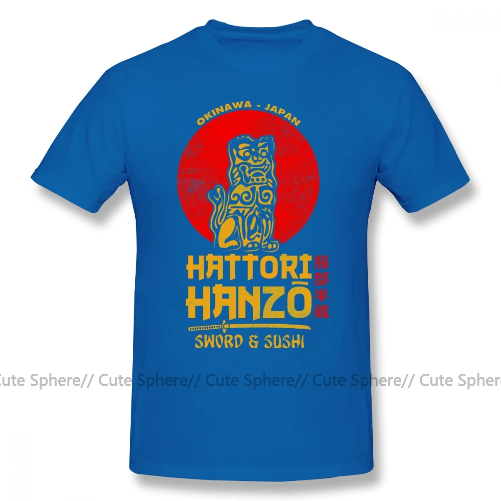 Hanzo футболка Hattori Hanzo футболка забавная Мужская футболка с графическим принтом короткий рукав 100 хлопок большая модная футболка - Цвет: Blue