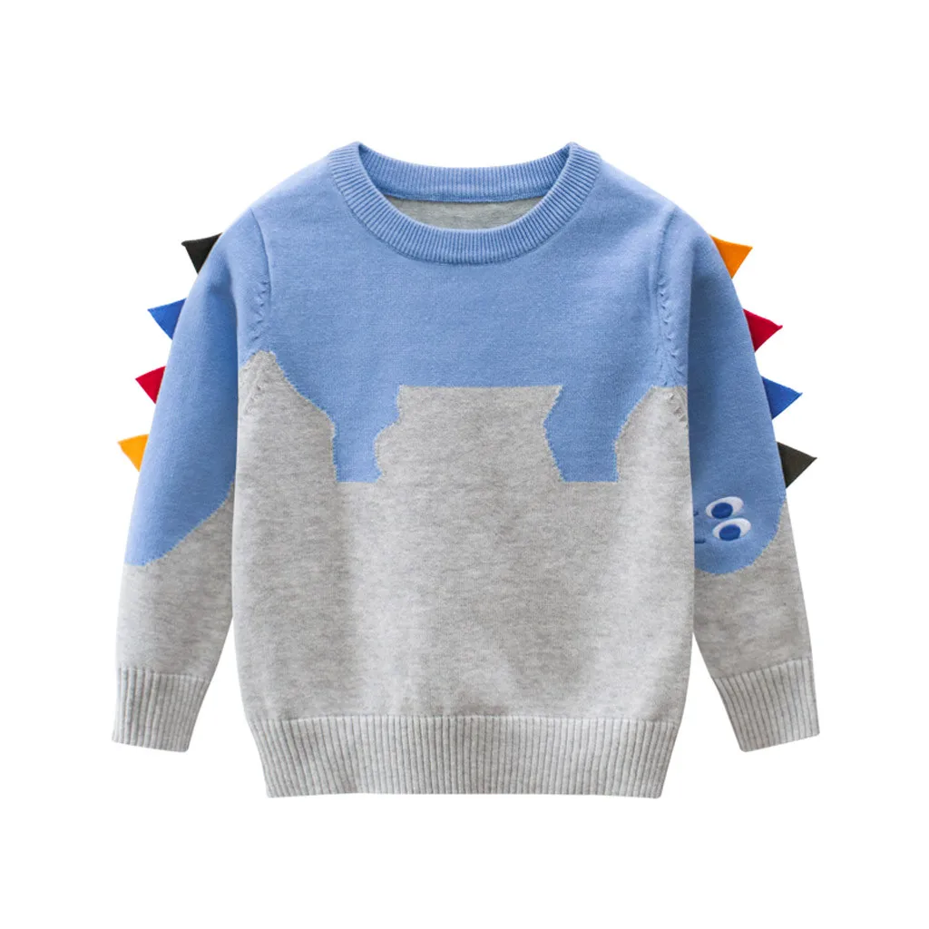Свитер для маленьких мальчиков и девочек; пуловер; трикотажная одежда с длинными рукавами; Зимний Детский свитер с рисунком животных; одежда