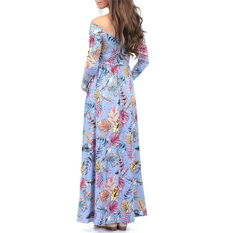 Fashion Maternity Shoot Dress Floral Print Maternity Gown Photo Prop Long Pregnancy Dress Photography Clothes For Pregnant Women (28)