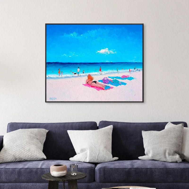 Diy paint by numbers picture drawing versus Toolkit draw seaside Comfortable Sea view Figure art Decorative hanging painting | Дом и сад