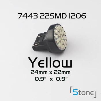 

8pcs 7440/7443 22-LED 1206 Yellow 12V For Parking Lights or Back up Reverse Lights