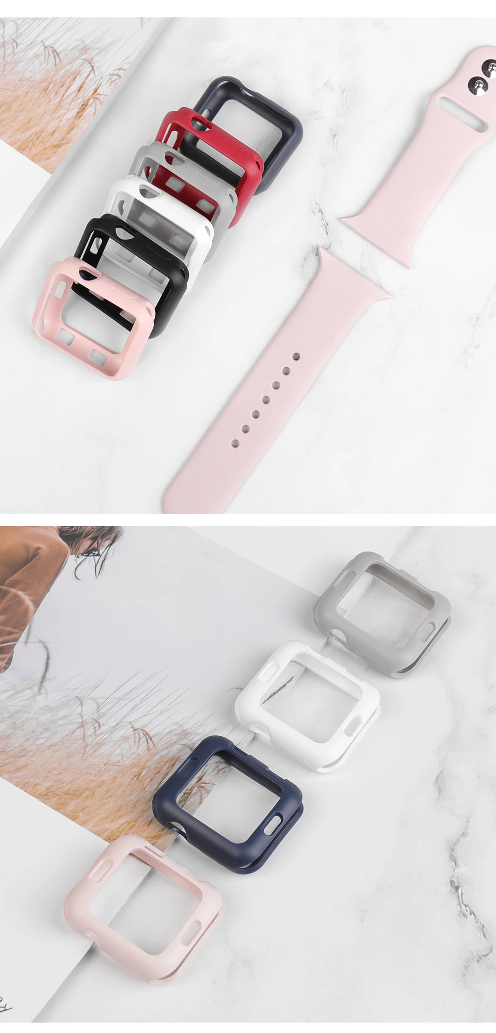 Ремешок+ чехол для iwatch серии 5 4 44 мм 40 мм сменный Браслет ремешок для apple Watch ремешок серия 321 42 мм 38 мм аксессуары для часов