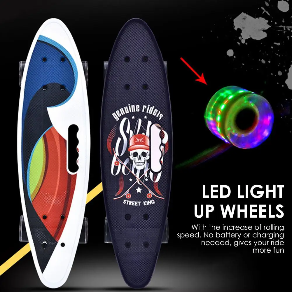 

Beginners Skateboard Longboards with Colorful LED Light Up Wheels for Girls Boys