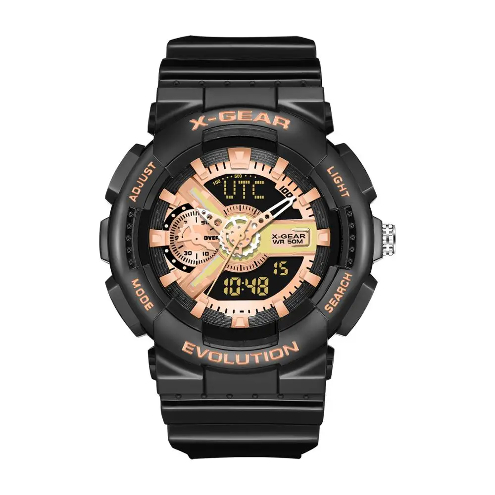 X-GEAR бренд 3796, часы для мужчин, спортивный светодиодный, цифровой, мужские часы, s часы, Топ бренд, Роскошные, Relogios Masculino Montre Homme - Цвет: Розовый