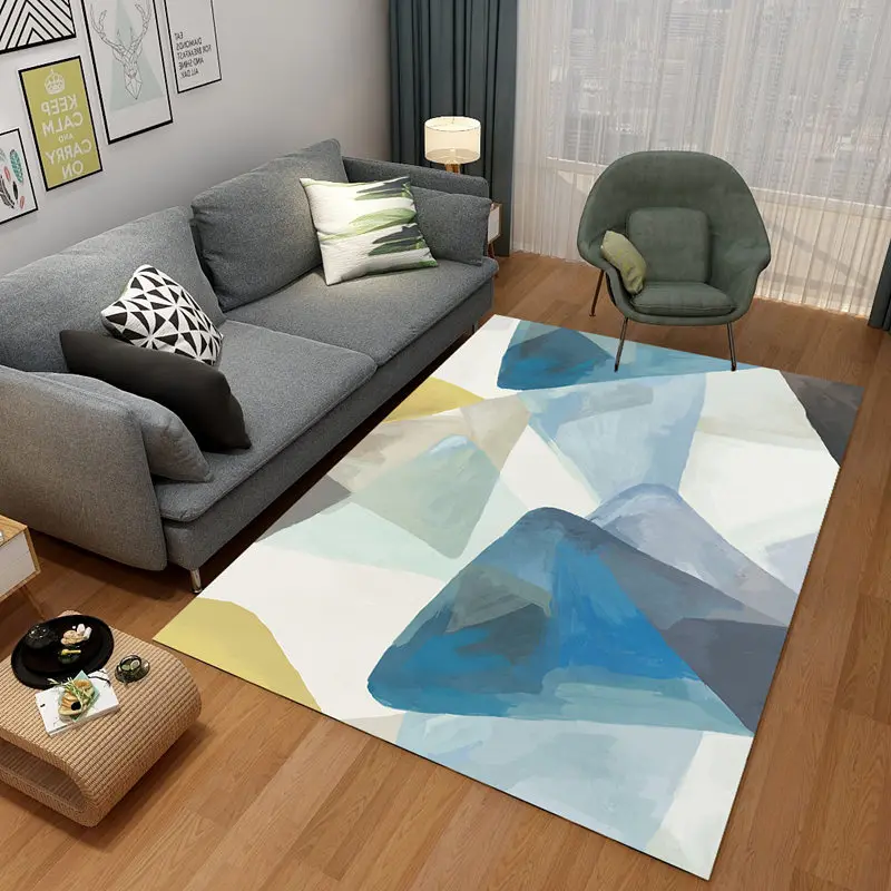 Модные 3D коврики для гостиной с геометрическим узором, ковер в скандинавском стиле, простой журнальный столик, коврик для спальни, коврик