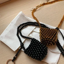 Женские жемчужные сумочки, вечерняя сумка на плечо, ручная работа, Женские Элегантные мини-сумочки с бисером, маленькие сумки через плечо