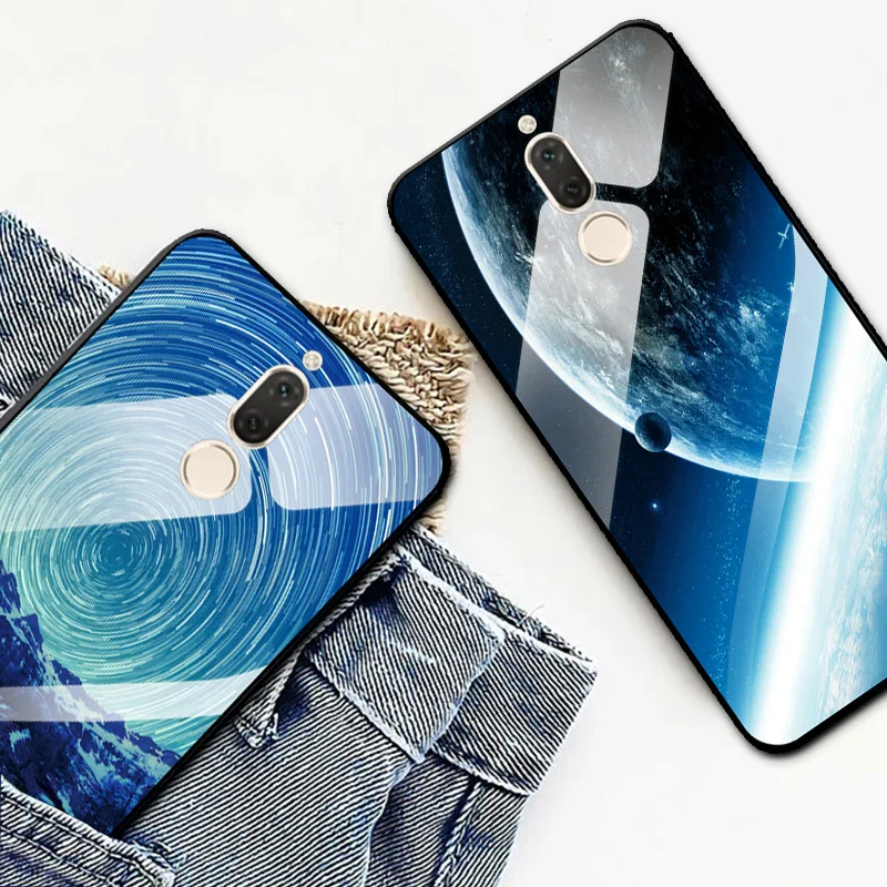 For Huawei Nova 2i 3i 5i Tempered Glass Phone Case 3 3E 4E Pretty Planet Back Protective Cover Bags |