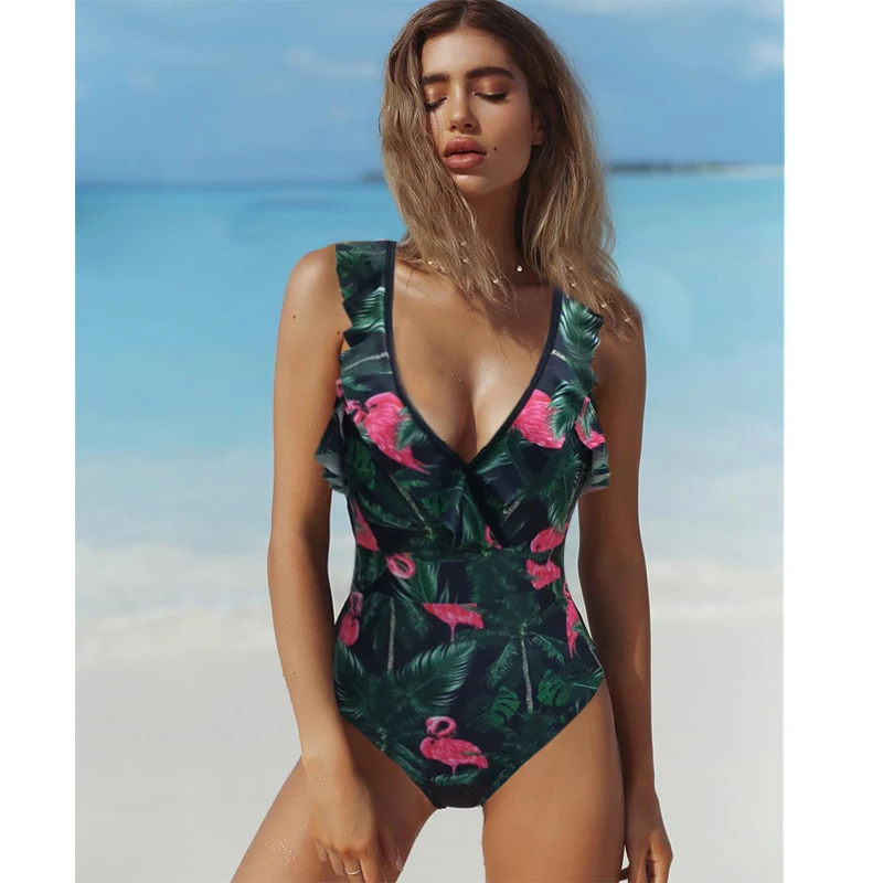 

Ashgaily 2019 New Sexy One Piece Swimsuit Print Swimwear Women Swimsuit Push Up Bathing Suit Bodysuit Beach Wear Summer Monokini
