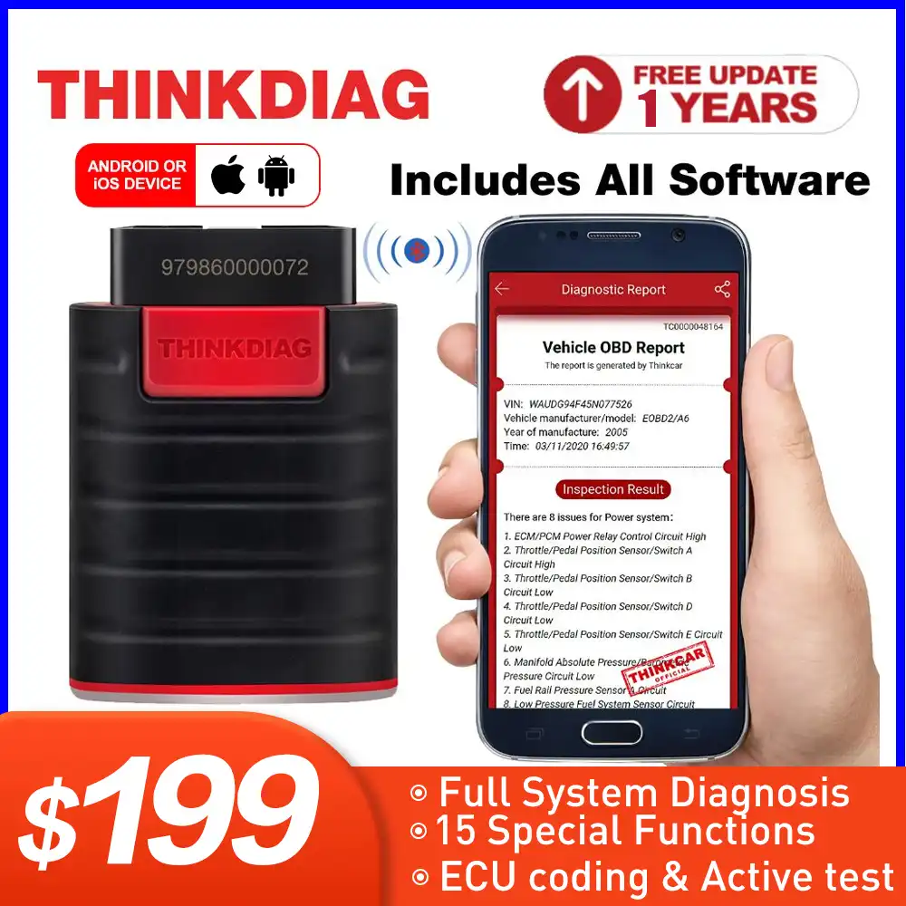 Thinkcar Thinkdiagフルシステム診断ツールソフトウェアobd2コードリーダー車のスキャナpk Easydiag Thinkdriver Ap0 コードリーダー スキャンツール Aliexpress