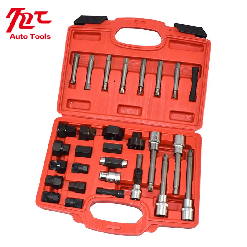 30pcs Alternator Freewheel Pulley Puller Alternators Tool Set Special Socket Set